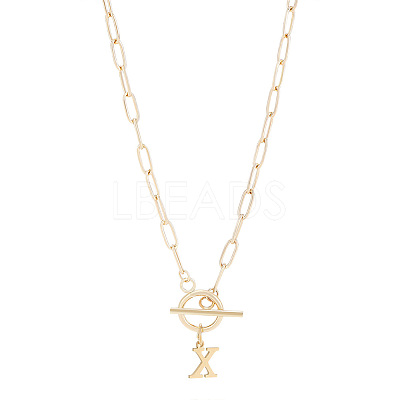 304 Stainless Steel Letter Pendant Necklaces NJEW-LP0001-52X-G-1