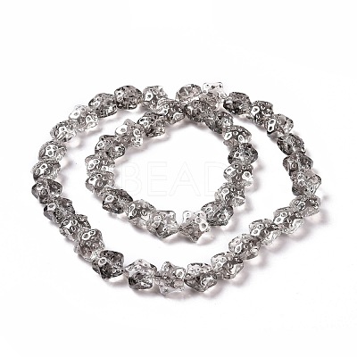 Transparent Electroplate Glass Beads Strands GLAA-C025-01A-1