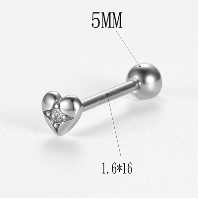 316L Surgical Stainless Steel Micro Pave Clear Cubic Zirconia Tongue Rings FS-WG6EDE0-01-1