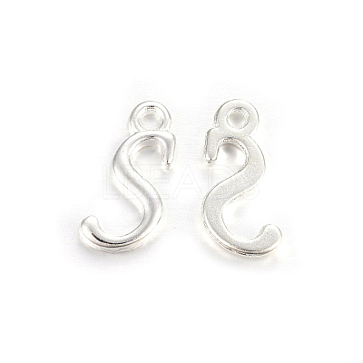Silver Color Plated Alloy Letter Pendants PALLOY-J718-01S-S-1