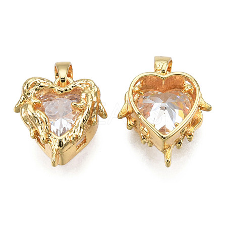 Brass Micro Pave Cubic Zirconia Charms KK-N233-404-1