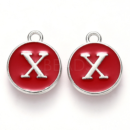 Platinum Plated Alloy Enamel Charms X-ENAM-S118-03X-P-1