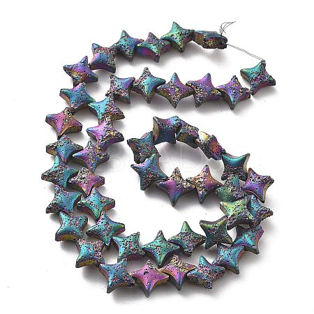 Electroplated Natural Lava Rock Beads Strands G-A251-C01-01E-1
