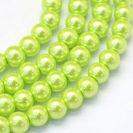 Baking Paint Pearlized Glass Pearl Round Bead Strands X-HY-Q003-4mm-66-1