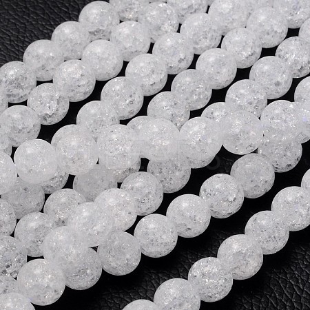 Synthetic Crackle Quartz Beads Strands X-GBA092-10MM-1