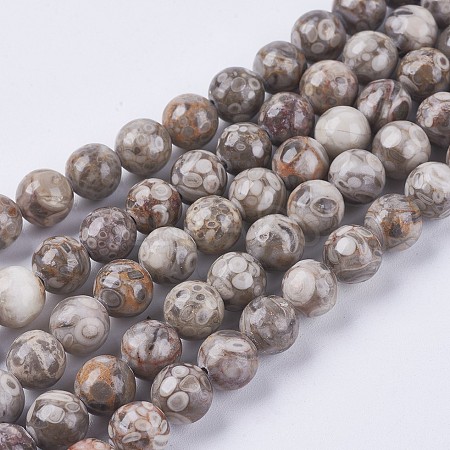 Natural Maifanite/Maifan Stone Beads Strands X-G-I187-8mm-01-1