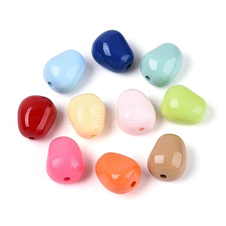 Spray Printed Opaque Acrylic Beads OACR-N156-02-1