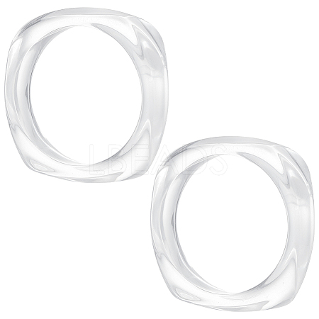 2Pcs Imitation Marble Acrylic Bangle for Women BJEW-UN0001-69A-1