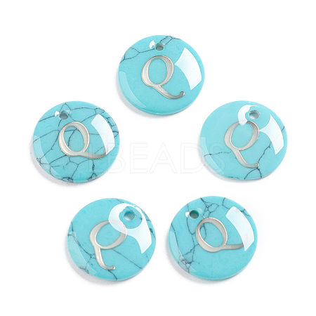 Synthetic Turquoise Charms G-L561-001Q-1