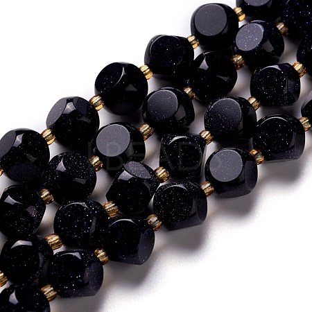 Synthetic Blue Goldstone Beads Strand G-M367-36B-1