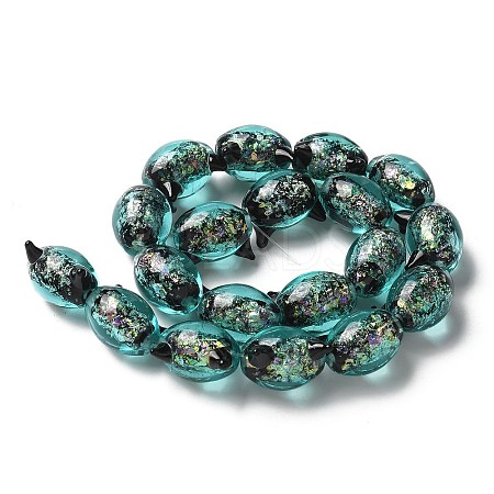 Handmade Foil Lampwork Beads Strands FOIL-Z001-04H-1