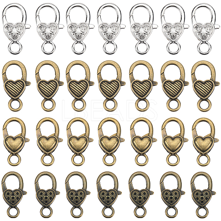 40Pcs 4 Styles Alloy Lobster Claw Clasps FIND-SP0003-47-1
