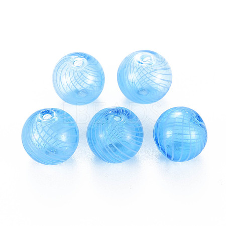 Transparent Handmade Blown Glass Globe Beads X-GLAA-T012-40C-05-1
