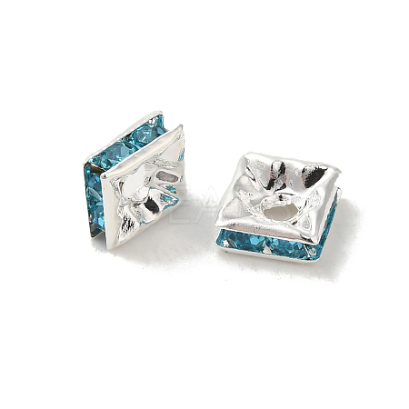 Brass Rhinestone Spacer Beads RSB072-13S-1
