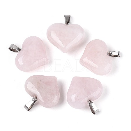 Natural Rose Quartz Pendants G-N361-01P-04-1