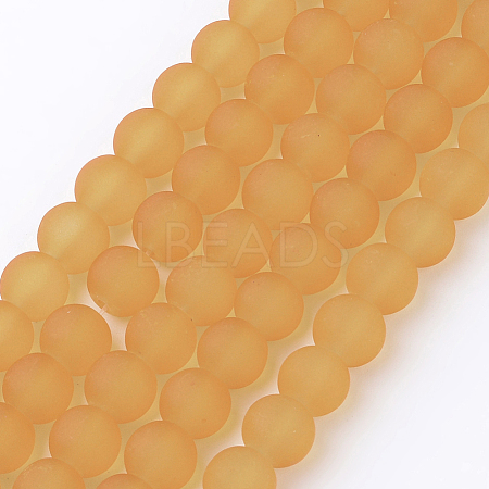 Baking Paint Transparent Glass Bead Strands GLAA-S031-8mm-11-1