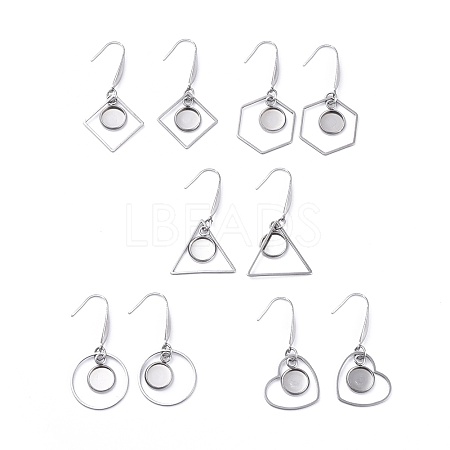 Non-Tarnish Stainless Steel Dangle Earrings AJEW-JB00502-M-1