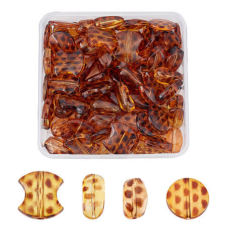 80Pcs 4 Style Transparent Acrylic Beads TACR-FH0001-09-1