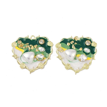 Rack Plating Alloy Enamel Pendants FIND-I038-16D-1