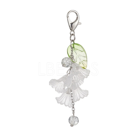 2Pcs Acrylic Flower Pendant Decoration AC-CJC176-P-1
