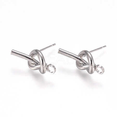 Rack Plating Brass Stud Earring Findings KK-L198-006P-1
