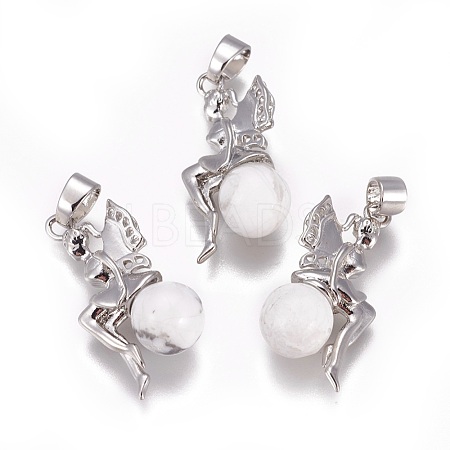 Natural Howlite Pendants G-L512-E07-1