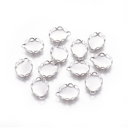 Tarnish Resistant 316 Surgical Stainless Steel Lace Edge Bezel Cups STAS-I118-10P-1