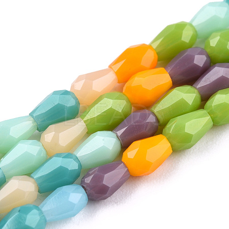 Opaque Solid Color Glass Beads Strands GLAA-N052-02-A13-1