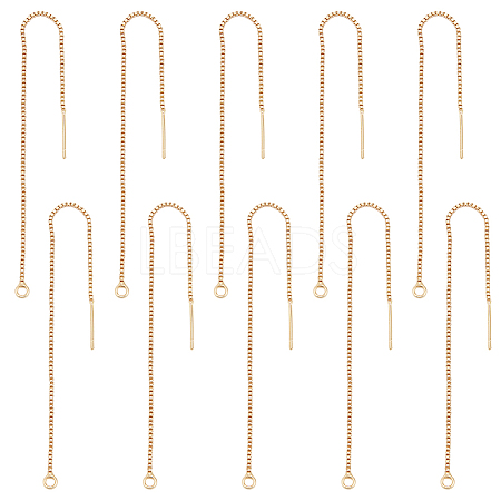 Unicraftale 16 Pairs Brass Chains Stud Earring Findings KK-UN0001-45-1