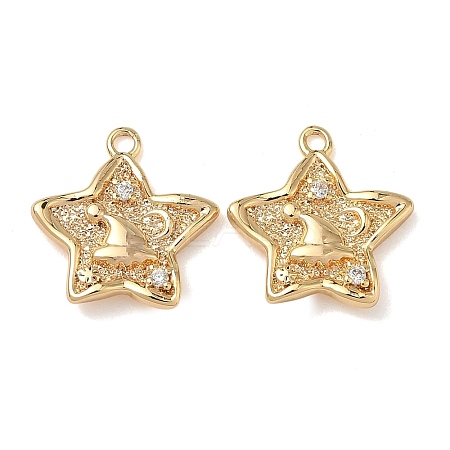 Christmas Brass Micro Pave Clear Cubic Zirconia Pendants KK-A280-03A-G-1