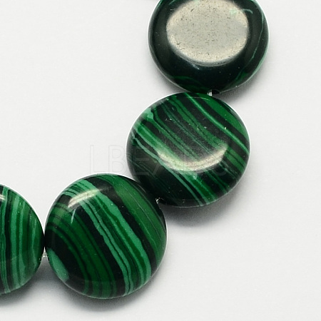 Flat Round Synthetic Malachite Beads Strands X-G-S110-11-1