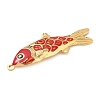 304 Stainless Steel Enamel Big Pendants STAS-L026-07G-04-2