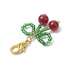 Cherry Natural Carnelian & Glass Seed Beads Pendant Decorations HJEW-MZ00128-01-4