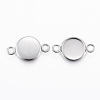 Tarnish Resistant 304 Stainless Steel Cabochon Connector Settings STAS-E146-19P-10mm-1
