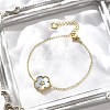 304 Stainless Steel Cable Chain Charm Bracelets for Women BJEW-U024-03G-02-3