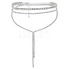 Fingerinspire 1Pc Iron Rhinestone Tennis Chains Bib Necklace NJEW-FG0001-11A-1