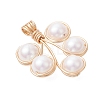 Plastic Imitation Pearl Pendants PALLOY-JF03519-02-2