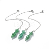 Natural Green Aventurine Pointed Dowsing Pendulums AJEW-B020-05P-01-1