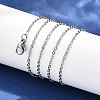 Tarnish Resistant Classic Plain 304 Stainless Steel Mens Womens Necklaces Unisex Cable Chain Necklaces NJEW-507L-7-2