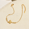 Summer Beach Brass Butterfly Link Anklets for Women JO8539-1