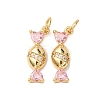 Brass Micro Pave Cubic Zirconia Pendants KK-D019-23G-1