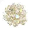 UV Plating Rainbow Iridescent Acrylic Enamel Beads OACR-G012-12B-3