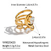 Irregular 304 Stainless Steel Pave Clear Cubic Zirconia Cuff Open Rings for Women MO3705-1-1