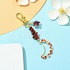 Moon Glass Seed Pendant Decorations HJEW-MZ00065-4