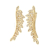 Brass Pave Cubic Zirconia Stud Crawler Earrings KK-CBAA351-08G-4
