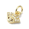 Eye Theme Brass Micro Pave Cubic Zirconia Charms KK-H475-58G-02-2