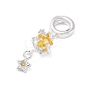 Brass Pave Gold Cubic Zirconia European Dangle Charms KK-K407-37S-01-2