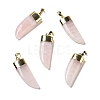 Natural Rose Quartz Pendants G-P474-04G-02-1