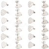 48Pcs 6 Styles Textured Heart 304 Stainless Steel Stud Earring Findings STAS-SP0001-48-1