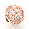 Brass Micro Pave Cubic Zirconia Beads LS-ZIRC-Q013-10mm-142RG-2